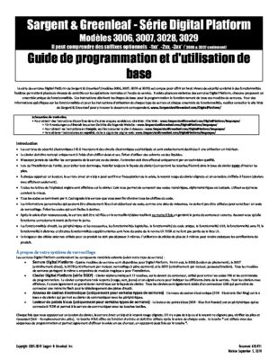 Audit Lock 2.0 Quick Start Operating Instructions - FRENCH