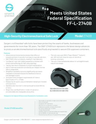 Model 2740B Sell Sheet