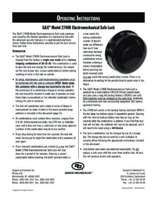 Model 2740B Operating Instructions