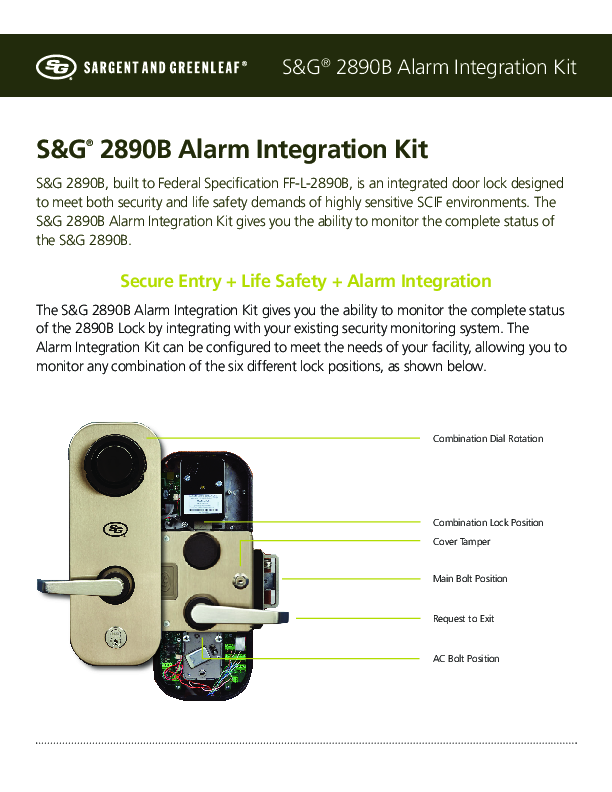 Model 2890 Alarm Kit Sell Sheet