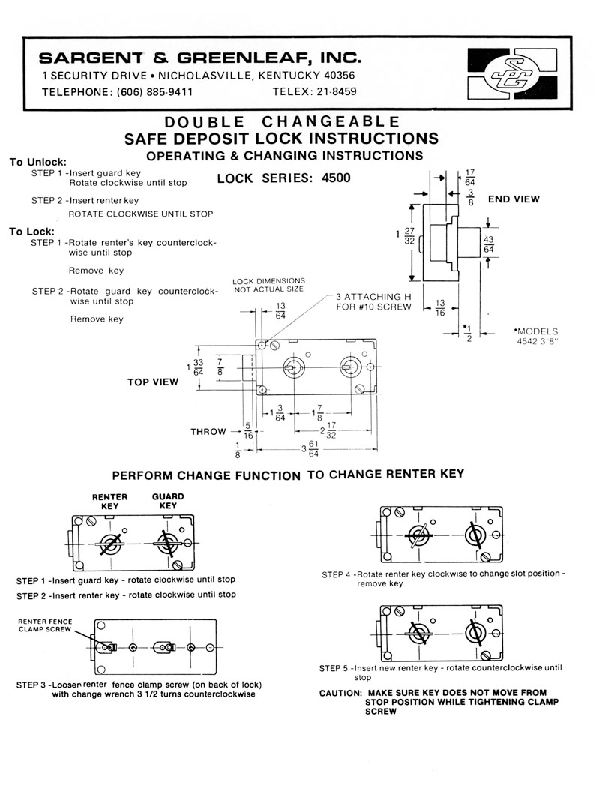4500 Series Operating and Change Instructions