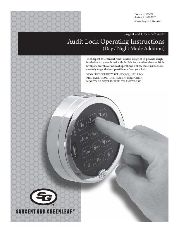 Audit Lock 2.0 Operating Instructions